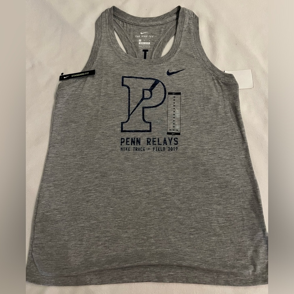 🔥Nike TRACK+FIELD TANK TOP Women's STYLE #642473-06G PENN RELAYS COLOR GREY NWT